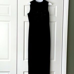 Formal black dress with beading